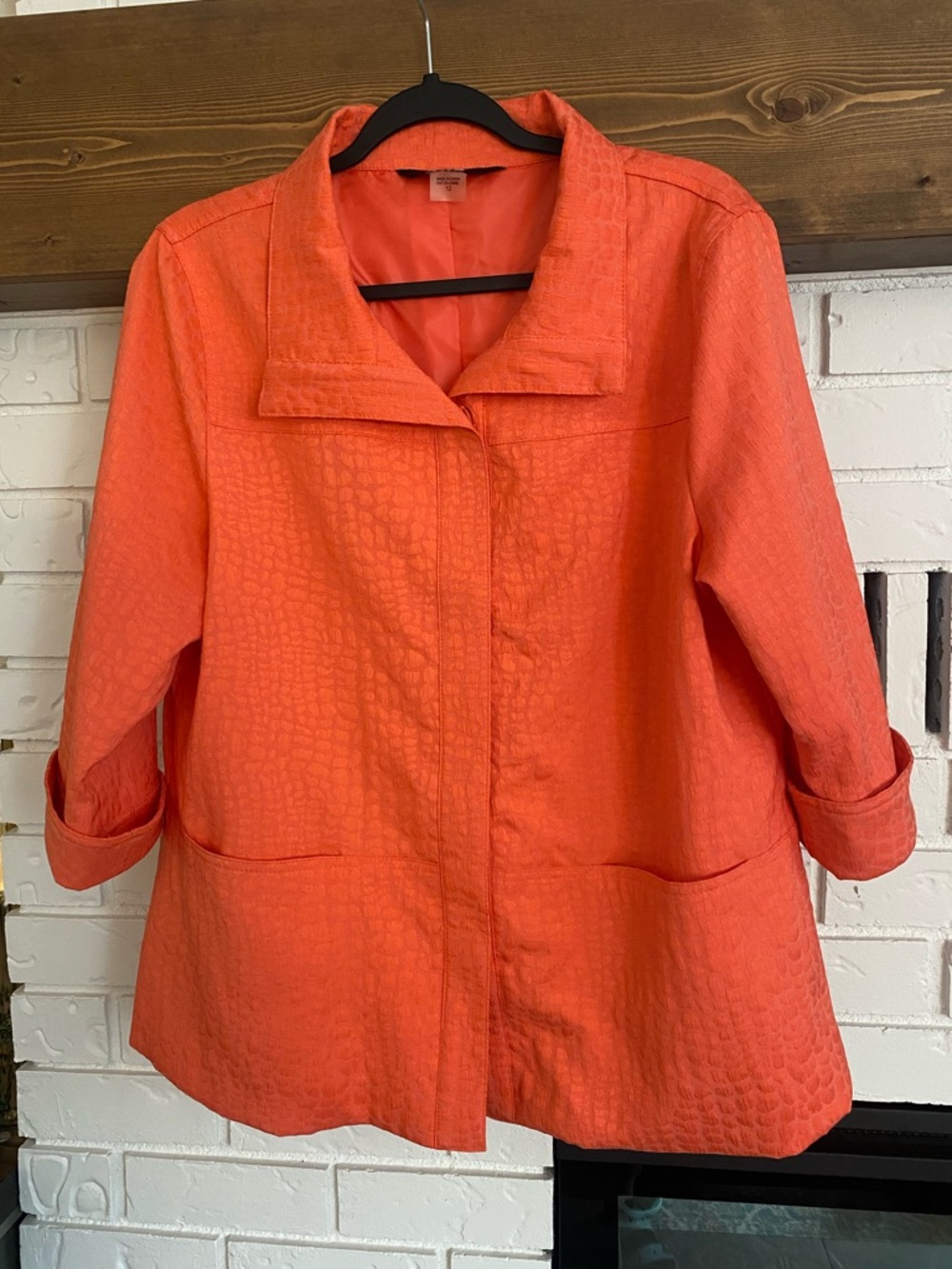 ALIA | Allison Daley Size 12 Positively Papaya Button-Down Lined Jacket Spring